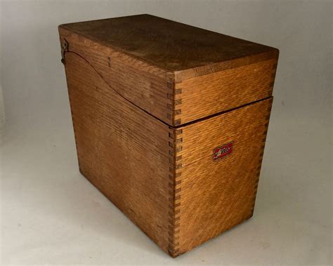 metal file box wood|wooden file box with lid.